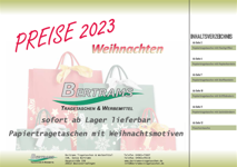 Tragetaschen Sortiment 2 Weihnachten 2022 Katalog Bertrams Tragetaschen & Werbemittel